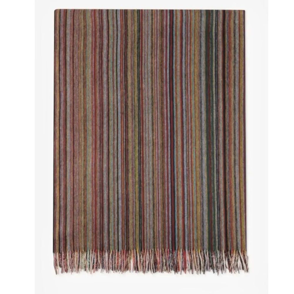 Vintage Paul Smith 100% Virgin Wool Striped Throw Blanket 61x47 Made in Germany